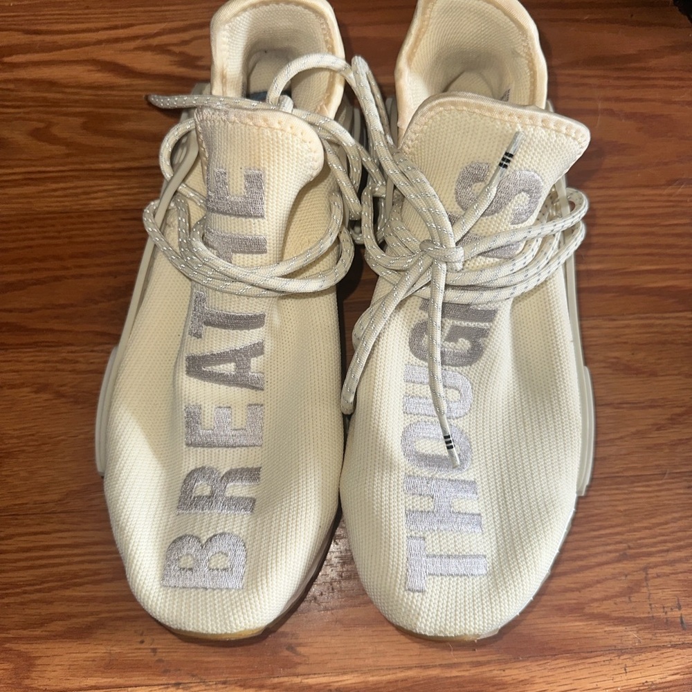 adidas human race Cream and Gray Sneakers - Picture 2 of 8